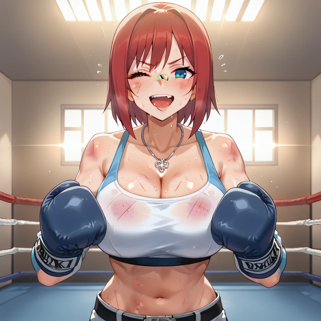 Two beautiful idol mixed martial artists rubbing each other&#39;s nipples。whole body。Sweat。muscle。six pack。naked。scratch。Bruise。shortness of breath。
