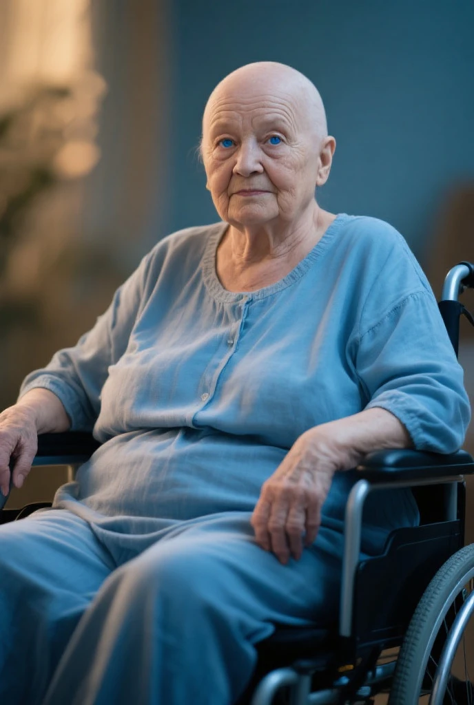 old women in a wheelchair