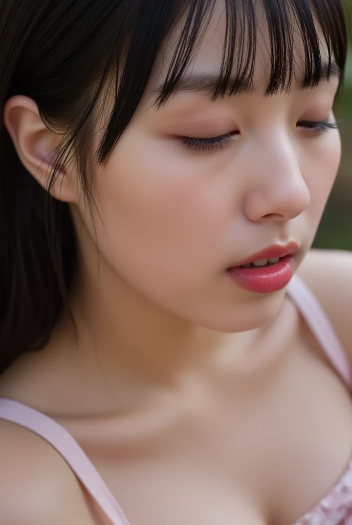 close eyes,sleepy eyes,close mouth,kissing face,