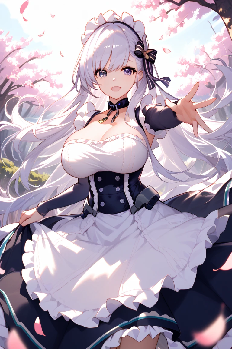(((Itsuka Shido(date a live))),((gender bender,white hair,dark purple_eyes,cowboy shot,long straight hair)),((school uniform,gigantic  swelling,huge bust:1.4,elf))