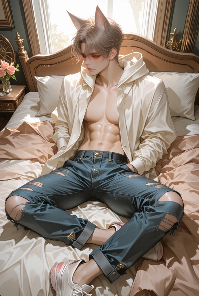  Beautiful boy、Handsome、18-year-old、Japan boys、Black Hair、night、garden、Completely naked、Groin bulge、,barefoot、Thin、Cute Boys、Butt、Lie、White underwear、sleep、bed、