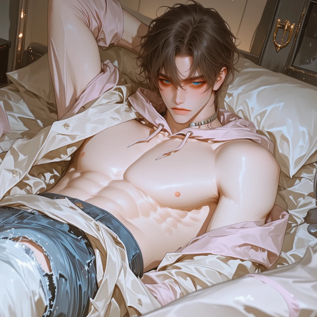 (8k, RAW photo, best quality, homoerotic, looking at viewer, face, eyes:1.5), (1boy, slender androgynous male, queer, depraved sissy villain, realistic masculine crotch, evil doctor:1.65)