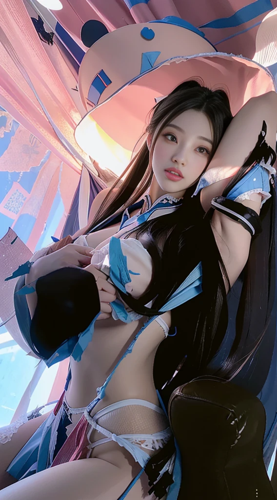 One girl, Blue Hair, blue eyes, Elf Ears, wizard hat, White Dress, enchantress, White skin,knees,,Absurd,(masterpiece:1.3), (High resolution), (8k), (Very detailed), (4K), (pixiv), Perfect Face, Beautiful eyes and face, (highest quality), (Very detailed), Detailed face and eyes,pubic hair,Peeを漏らす裸の女の子,1 girl,alone,Spread your legs, Embarrassing, blush,Pee, (sweating:1.4),Spread your legs,1 girl, (alone), High resolution,With legs apart