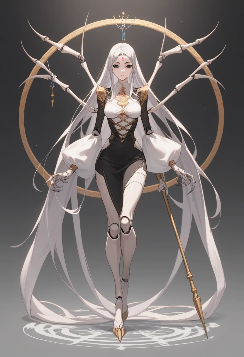 Master anime works,An impeccable masterpiece,8K picture quality: A full-fledged noblewoman was tied to a column,The legs are separated,solid color backdrop,Wear cool and sexy clothes,Female boss,Flowing silver hair,Full-body standing,Slender legs,Straight breasts,Large breasts,Detailed facial details,Naturally beautiful standing,Vivid and authentic body details