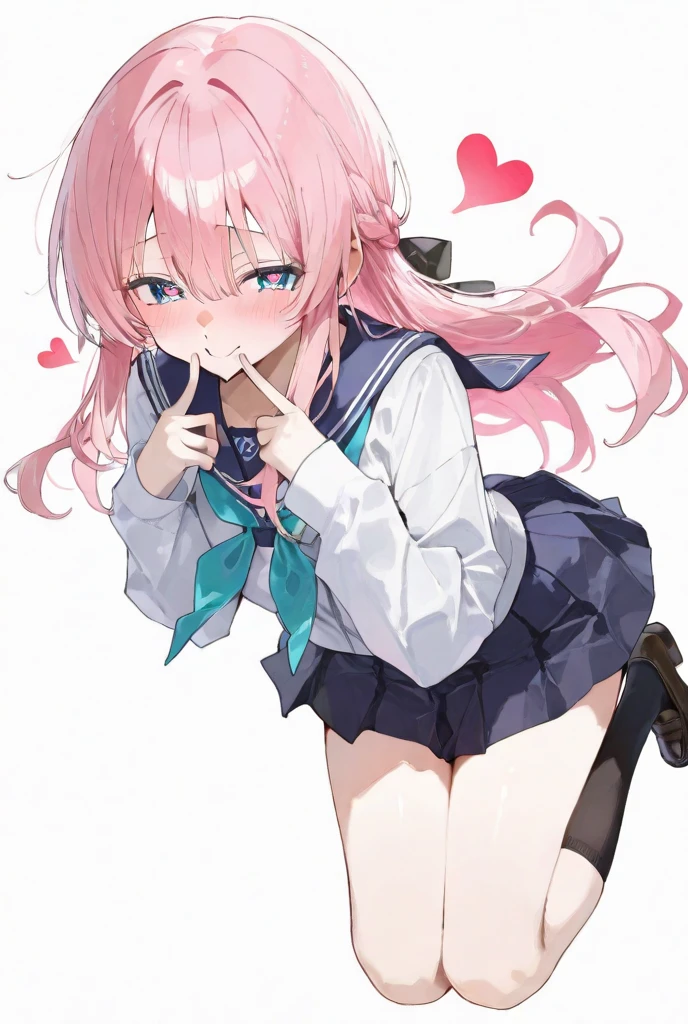 Girl with pink hair, long twintail hairstyle,( small bushy eyebrows), wearing gothic clothing, lolicoankuro) drawing style by zankuro artist, Zancrow style, image uploaded to R34, walking to school, flirty smile,(sitting with legs open lifting her skirt to show her vagina wetsemen),