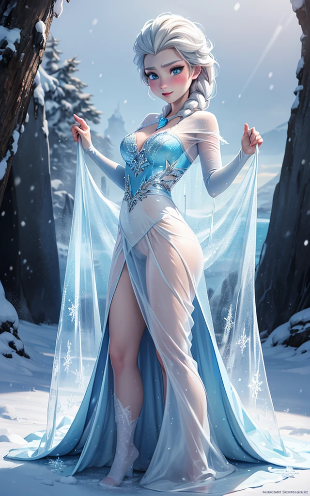 anime girl in a blue dress with a white fur coat and a blue hat, ice sorceress, queen of ice and storm, freezing blue skin, crystal maiden, ice queen, beautiful alluring anime woman, goddess of winter, 3 d render character art 8 k, queen of winter, ice mage, [ 4 k digital art ]!!, closeup fantasy with water magic,( Elsa Frozen:1.4), high quality, (RAW photo, best quality), (realistic, photorealistic: 1.4), (extremely delicate and beautiful: 1.4), amazing, fine details, masterpiece, ultra detailed, high resolution, best illustration, best shadow, intricate, ( extremely intricate: 1.2), (exquisitely detailed skin), cinematic light, perfect anatomy, (cool color: 1.4), sharp focus, 8k UHD, DSLR, (Fujifilm XT3),,(Fondo de ruinas de mazmorra en ruinas cueva caverna piedras grandes :1.4 ), More detailed 8K.motor irreal:1.4,UHD,La mejor calidad:1.4, fotorrealista:1.4, textura de la piel:1.4, obra maestra:1.8,obra-prima, mejor calidad,objeto Objeto], (detailed face features:1.3),(Las proporciones correctas),(Ojos hermosos azules detallado :1.4 ),  (pose vaquero),( medio cuerpo :1.4), (iluminación cinematográfica :1.4), (Elsa Frozen V2.1 ), (fishnet stockings BodySuit white :1.4), (estilo encaje lingerie white :1.4),( colores brillantes), (Elsa:1.4), (Frozen), (face detailed Elsa:1.4) 