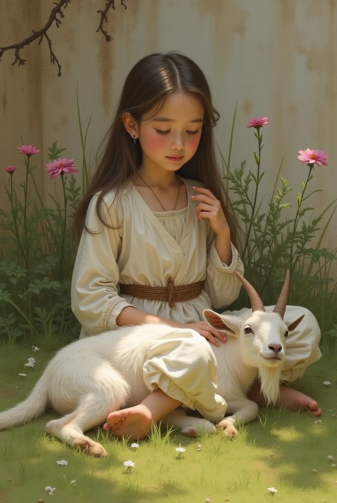An extraordinary miniature that fuses the essence of love, taking inspiration from the renowned painter Rembrandt. The image depicts a LITTLE DEER, reminiscent of Rembrandt's masterful use of light and shadow. The celestial scenery, reminiscent of the landscapes with mounts in the background cloth. Rembrandt's bright, atmospheric sun and moon, WITH BRIGHT CROSS IN THE BACKGROUND bathes the scene in a soft, ethereal glow, painted with delicate brushstrokes reminiscent of Rembrandt's detailed technique, symbolizes peace and the presence of the Holy Spirit.