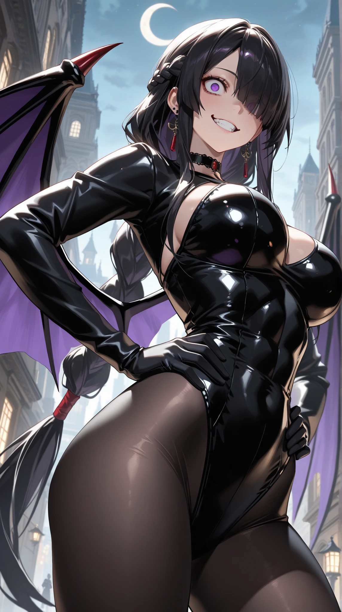 A very beautiful 20-year-old female infernal vampire, with infernal black hair with infernal red eyes, pale white skin with infernal tattoos, wearing short black and red infernal clothes.
Quality: Ultra HD, 8k, UHD, 1.5, HDR, Detailed Lighting
STYLE: Sexy Form.
