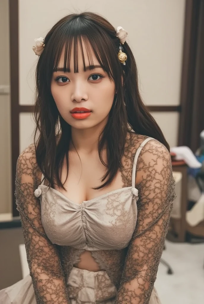 ((Best Quality)), ((masutepiece)), , MAJESTIC AND INTRICATELY DETAILED BREAK,(Face in frame:1.2), Amazingly gorgeous woman with great detail sensually beautiful (Big and ass:0.8), (coffee shop:1.2, Wooden Bar Counter:1.2, Steampunk environment:1.2, the complex background:1.2), Long wavy hair, (Whitehead bow:1.2, Complex white mini dress with fluffy sleeves:1.2), (Perfect eyes:1.2), (Perfect face:1.2), (Perfect hands:1.2), (Perfect fingers:1.2), (Perfect legs:1.2), (toned physique:1.2), High quality RAW photos, Bold and attractive features, Hyper Detailed, Hyper realistic, Wonderful and beautiful, Hasselblad 35mm Lens, ISO 400, (lift up one's skirt:1.1), Medium full shot, Skin Tight, No_Underwear, Smiling, Text centered in the frame (Extremely detailed:1.3), (1girl in:1.2), inside in room, tree,plant, Trees, (a celestial compass guiding her path), Mystical and wondrous, BREAK Utilizing a wide-angle lens to capture the expansive sky, Added a touch of lens flare