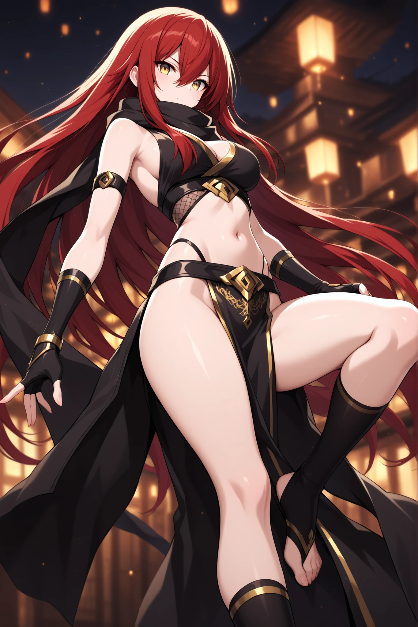 1 girl view, estado de animo : seductora profesional, face: erza escarlet, all realistic intrincate details: " style: anime Fairy tale, Character: Erza Scarlet, anime: fairy tale, full body illustration of Erza Scarlet with all the intricate realistic details, Erza identical to the anime, battle clothes, in the background the arena of magical battles, action pose, master piece, battle sexy armor according to the anime, random angle"