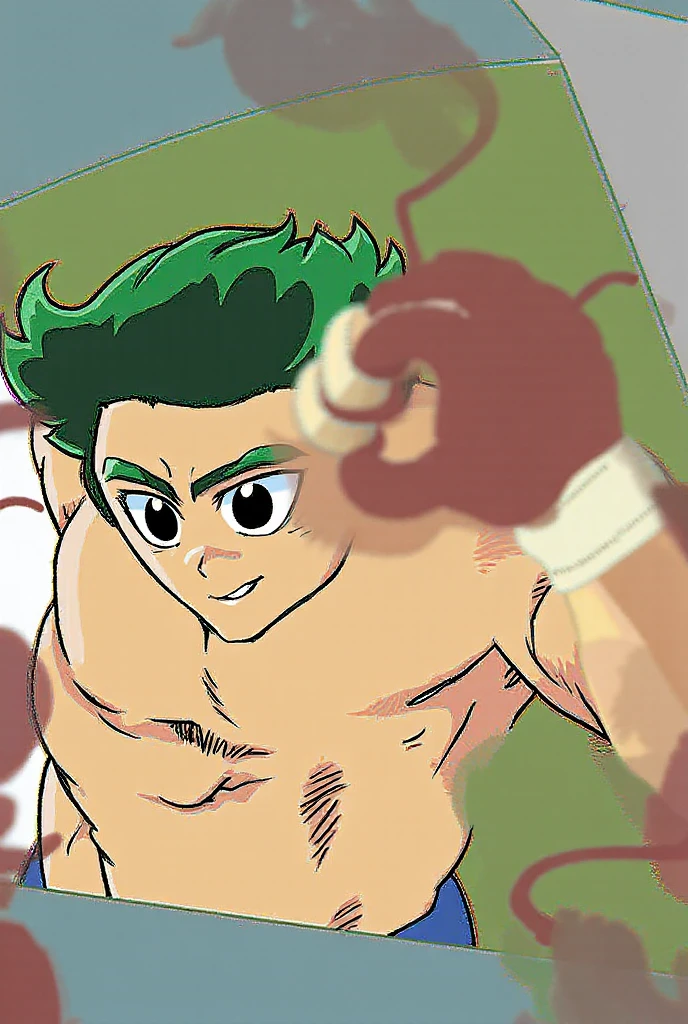 turn this man to cartoon style, nude body of this man