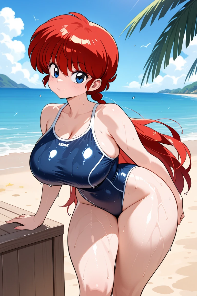 (nsfw,)(arisugawa natsuha\\idolmaster\\,gigantic breast),((solo girl)),((Perfect body,))((Super beautiful,))((High quality,))((Heavy breathing,sweat, Sweaty and wet all over,)),backlit,shiny glossy,gigantic breast, Looking at Viewer,((Beach side, sexual swimsuit, sexy swimsuit,straw hat , cowboy shot,)),Smile,((Turning your back to me, sticking out your butt,))She turns around with her back to me, sticking out her butt,from back view,Directly behind,After sunburn