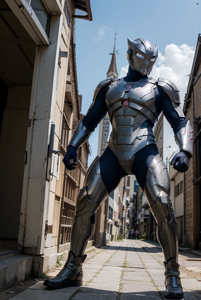 Ultraman di depan bimbel kumon