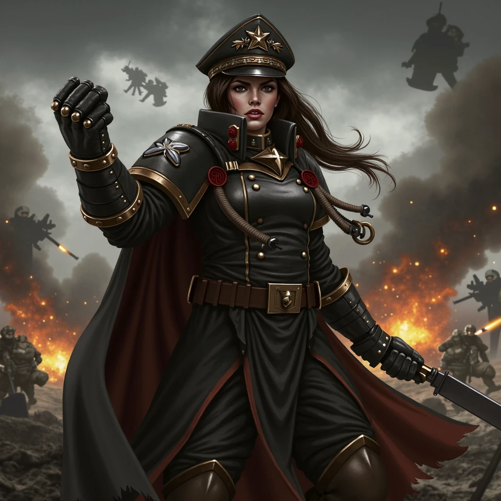 warhammer 40k commissar, woman,
<lora:warhammer 40k commissar:1>