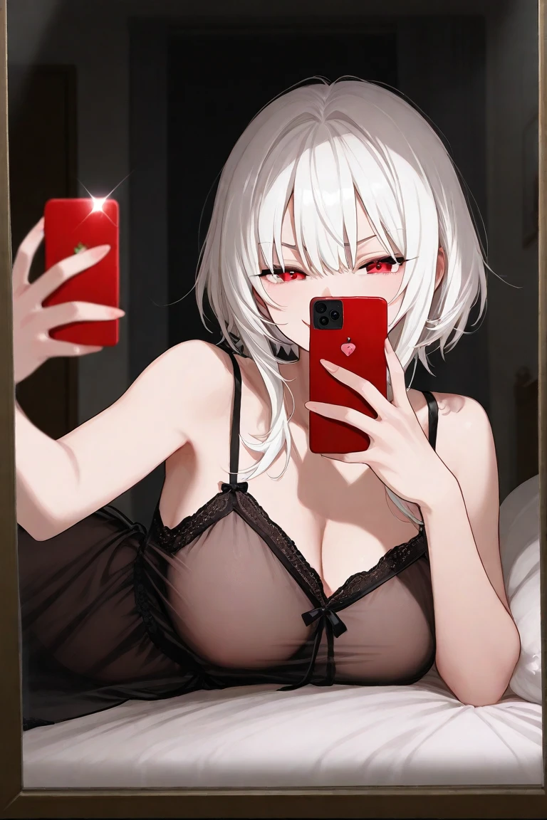Femme arafée avec des vêtements noirs, fille sexy aux yeux marrons, gros seins, Portrait de Sophie Mudd, cheveux bruns et grands yeux, selfie d'une jeune femme, Yeux de chambre, violette myers, sans maquillage, maquillage naturel, regarder directement la caméra, ferme ta bouche, a l'Seductive air, visage avec artgram, maquillage subtil, superbe photo de tout le corps, dans la chambre, clivage