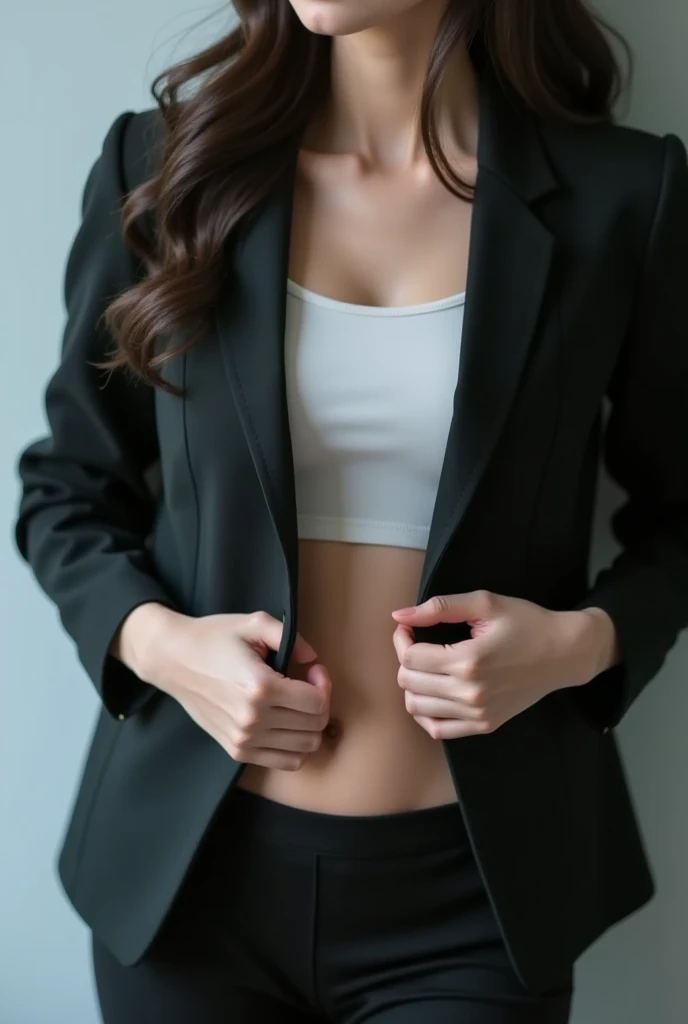 masutepiece, Best Quality, 超A high resolution,(photographrealistic:1.4) (depth of fields),(Lens Glow) , jaket:1.5、Inside the office:1.5、a Pretty Japanese woman:1.5、officeworker、Sexy buttocks:1.5、Stand in the crotch:1.5、smil、(Put your hands on your hips:1.5)、