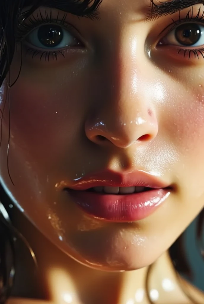 face, close-up. short, Red hair, closed eyes, Wet, open mouth, sex with drool 15 years. ((elegance. Photorealism. Unreal engine. 3D model. Ultra high quality textures. high detail. Resolution 8K))