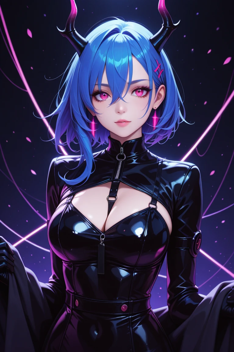 (best quality, masterpiece, colorful, dynamic angle, highest detailed) upper body photo, fashion photography of cute, dark blue hair with black highlights, torn spiderman suit,(ultrahigh resolution textures), in dynamic pose, bokeh, glowing web, (intricate details, hyperdetailed:1.15), detailed, light passing through hair, colorful art flat background(official art, extreme detailed, highest detailed), calmart, revealing clothes, coquettish, black streaks in hair, living clothes, shiny skin, dripping in fluids, sticky fluids on skin