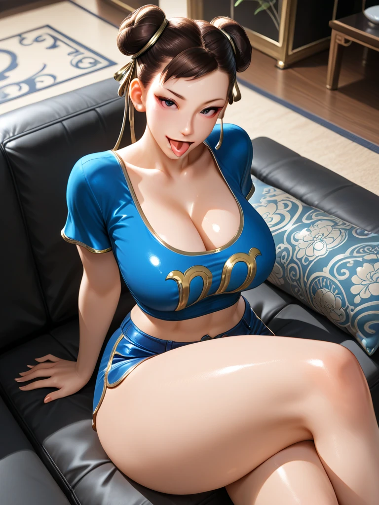 Mari,brown eyes,brown hair,lips, blue hairband,
heart choker,hot pink shirt,cleavage,bare shoulders,
smile,
indoors,living room,on couch,
(insanely detailed, beautiful detailed face, masterpiece, best quality),solo,<lora:MariOsano:0.8>,