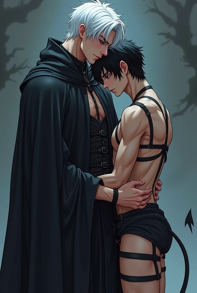 The book cover "Injuries" could have an elegant and suggestive design, capturing the tension and desire between the two male leads without being explicit. Here is a detailed description:
- **bottom**: a dark background, almost black, with hints of deep red that fade into darkness, creating an intimate and passionate atmosphere.
- **figures**: In the center of the cover, two male silhouettes subtly outlined with lights and shadows. The men are standing facing each other, their bodies very close but not completely touching. The posture and closeness hint at an intense connection loaded with desire..
- **Details**: Silhouettes may be partially covered by strategically placed fabric or shadows., suggesting nudity without showing it openly. One of the men might have a hand raised, gently touching each other's face, evoking a moment of intimacy and temptation.
- **Typography**: Title "Injuries" in an elegant, curved font, in a deep red color, standing out against the dark background. The author's name in a more discreet font, placed at the bottom of the cover.
- **Additional Elements**: Perhaps a veil of smoke or a translucent curtain could envelop the figures., adding a touch of mystery and seduction to the image.
This cover would manage to convey the lust and deep connection between the characters, capturing the essence of the title "Injuries" without the need to be explicit.