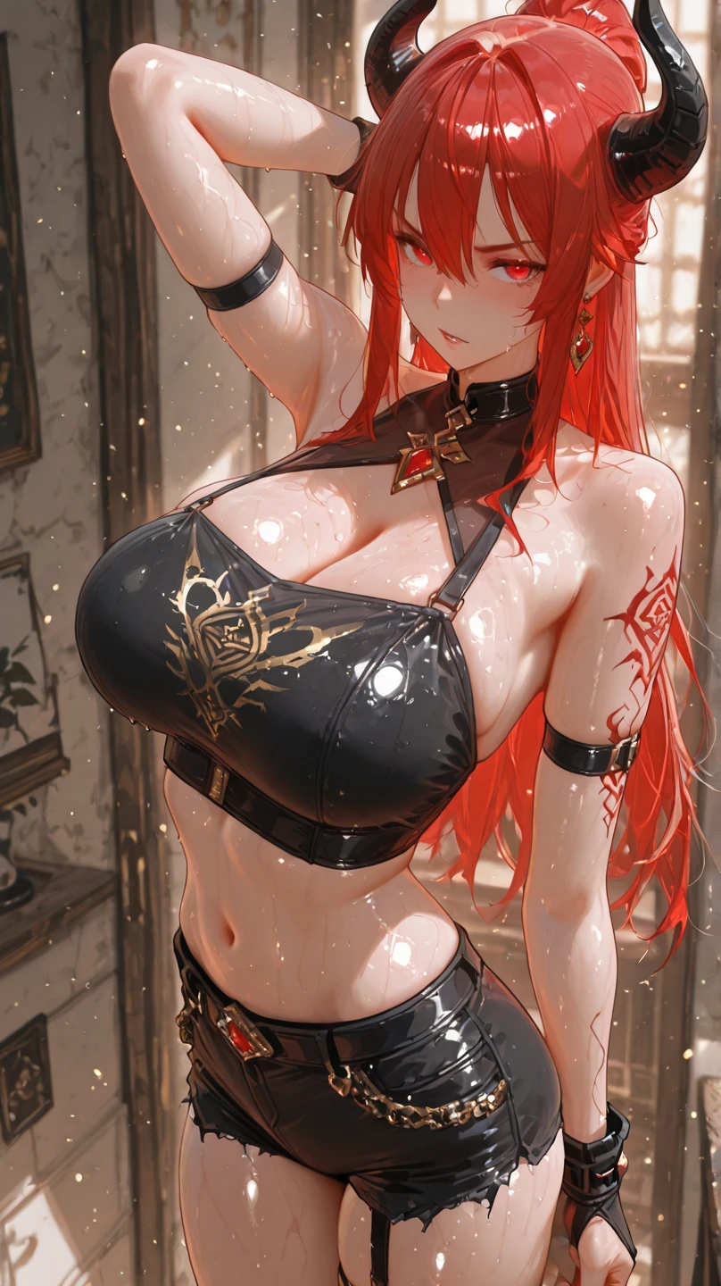 sultry face、Hair bangs(red eyes:1.3)long eyeslashes、beautiful red eyes with brightness、mare、Sateen、surrealism、stereograms、Atmospheric perspective、Electric shadowy lights、8K、super detailing、top-quality、masterpiece、detaile、Colossal tits、a wet body、glittery skin、full body Esbian、maikurobikini、Dark pubic hair、Overexposed、spreading legs、full bodyesbian、Emphasis on the buttocks、A sexy、sexy pose、Sheer、 Slim and big、Colossal tits、(((Ridiculously large breasts)))、((Ridiculously large breasts:1.5)、((huge udder))、(Macromascia))、(((huge-breasted)))、(((((huge-breasted)))、