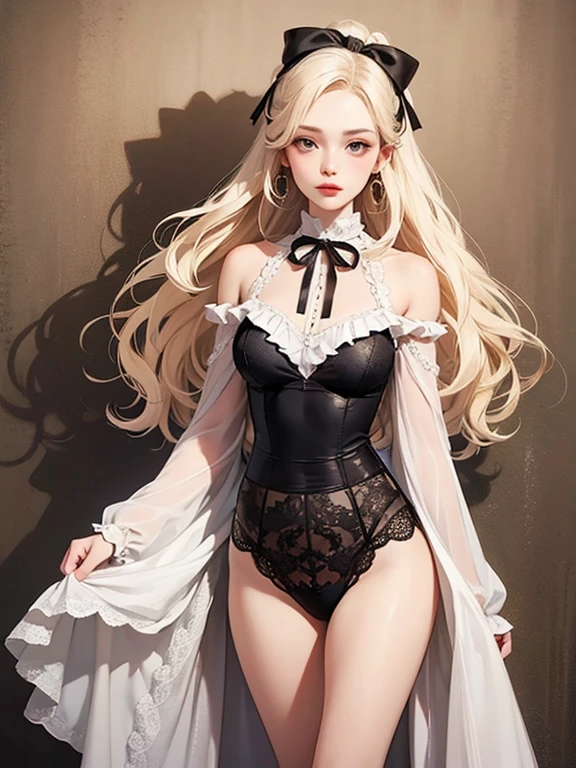 obra-prima, melhor qualidade, (1girl), corpo inteiro, (cute anime face), (beautiful detailed girl), Winter Fairy Age: 20s Physical description: Slim and curvy figure Long, Wavy hair in a natural blonde or red color Bright blue or green eyes Smooth, flawless skin Perfect proportions Outfit Description: Minissaia xadrez vermelho e verde Branco, lacy crop top Botas brancas da coxa Verde e vermelho fitas no cabelo,