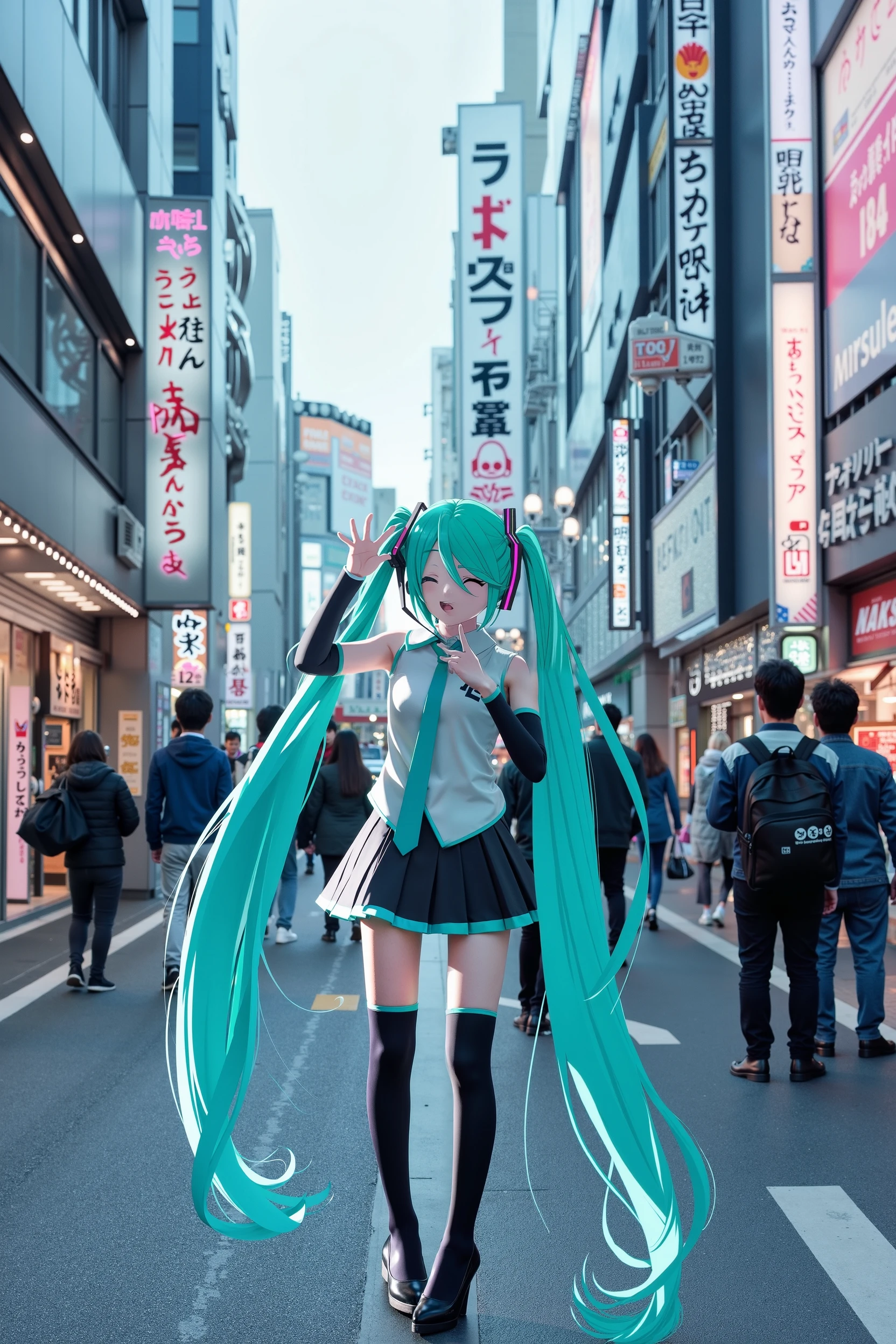 Anime Mistakenly Enters Reality,Two-dimensional characters appear in the real world,Hatsune Miku,appeared on the streets of Shinjuku in the real world