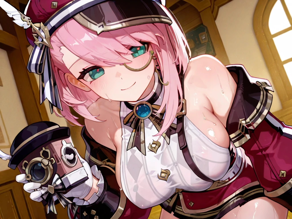 a futanari girl with a large penis-like clitoris, abnormal clitoris, clitoromegalia, loli-like appearance, pink hair, nude, photorealistic, hyper detailed, vibrant colors, studio lighting, masterpiece, 8k