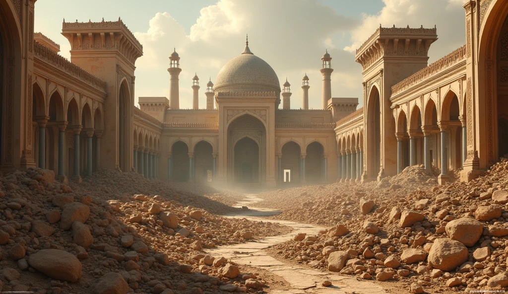 A faded image of Baghdad, slowly dissolving into modern-day ruins.
Best Quality,