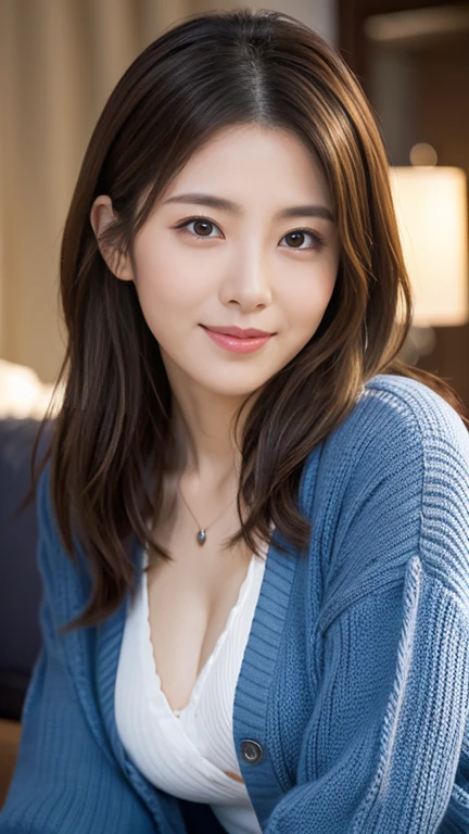 masterpiece,best quality,(Japanese ),((Beautiful girl)),cleavage,indoor,(perfect body beauty:1.2),(shy smile),beautiful teeth,