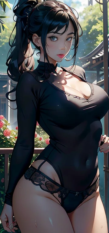 1female,35yo,plum,Very big, 独奏,(Background with:the rainforest,aerodrome,Planes) She has very short blonde hair,bobo head,Stand on the plane,,seen from the front, hair straight, The sky is mostly cloudy,(((tmasterpiece),(Very detailed CG unified 8k wallpaper),Best quality at best,电影灯光,detailed back ground,beautidful eyes,Bright pupils,eBlue eyes,(very delicate beautiful),(Beautiful and detailed eye descriptions),ultra - detailed,tmasterpiece,)),facing at the camera,A high resolution,ultra - detailed),revealing breasts,Bare genitals, convex,legs are open,Raised sexy,Camel toes,face flushed,unsatisfied desire,Street,us airforce,Aviator,military hat(dressed in:Dark green Hanfu,black pantyhoses,Bare breasts)