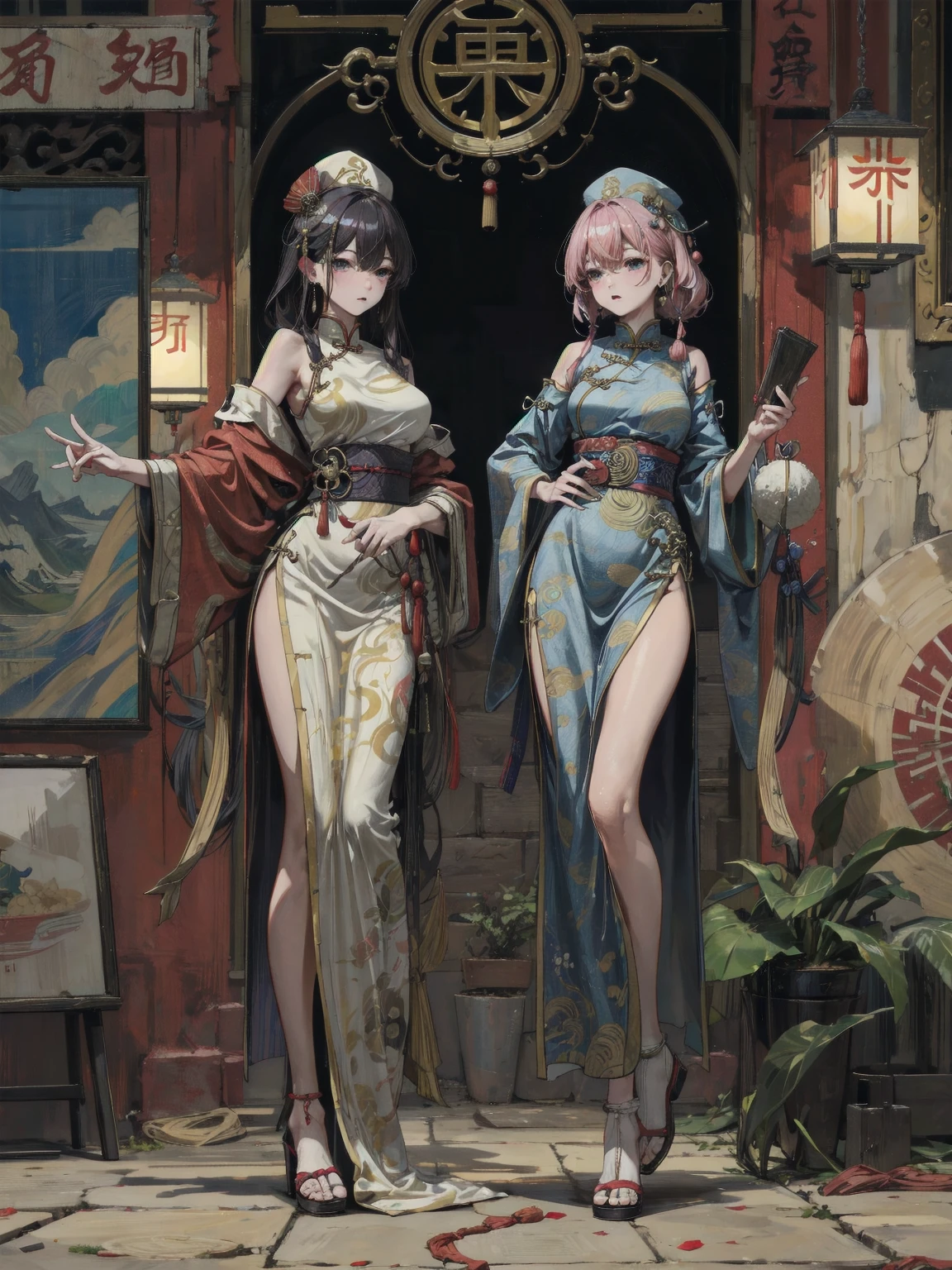 High definition、Highest quality、Skin like in the picture、Flowing hair texture、Red lips、G-cup bust、Smiling Beauty、A summer sweater in shades of blue and green with off-the-shoulder straps.、Midriff look、At the Gion Festival、shrine、Colorful garter belts and fishnet stockings、A woman being covered in a large amount of milky liquid、vibrator、Navel exposed、Short skirt、T-back shorts、whole body、Beautiful woman in standing pose、Thighs、Cleavage、stiletto heels、Nice body、