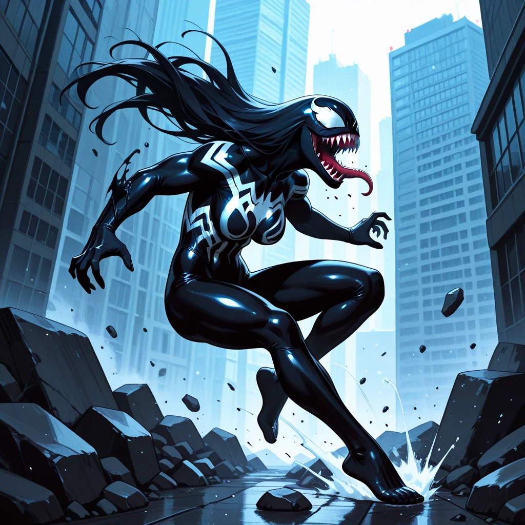 comic (Drawing:1.3) of (Sketch:1.3) a pink alien standing in front of a city, venom symbiote, symbiote, venom, official artwork hdr, screenshot from morbius 2022, hero pose colorful city lighting, 8k hd concept art, venomized, 8k render, 8 k high detail concept art, tor from marvel, background artwork, high detailed official artwork . graphic illustration, comic art, graphic novel art, vibrant, highly detailed