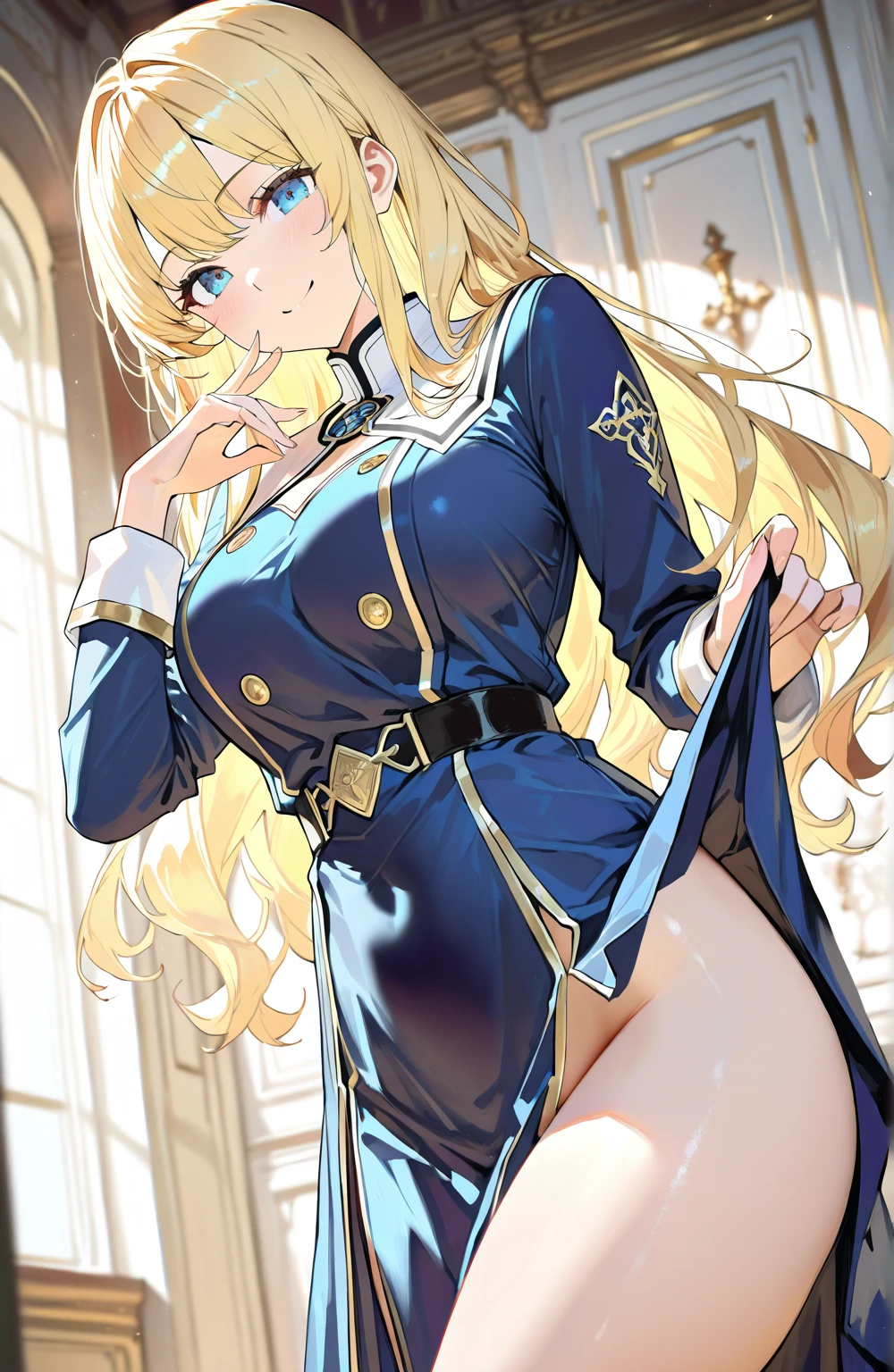 Blonde、Long Hair、Nipples are visible、Panty shot、Unlock Senshership、