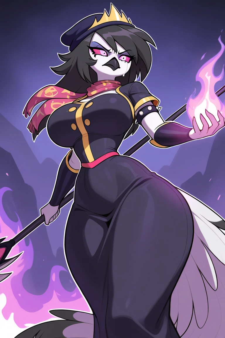 from incase, fox girl,furry, black hair, black fur, purple markings, tall fluffy tail, outside, forest, purple eyes, black fox ears, wide hips, small breast, anthro fox, fur on body, furry, full body, mature, tall, purple fur underbelly, happy, (masterpiece:1.2), best quality, high resolution, unity 8k wallpaper,