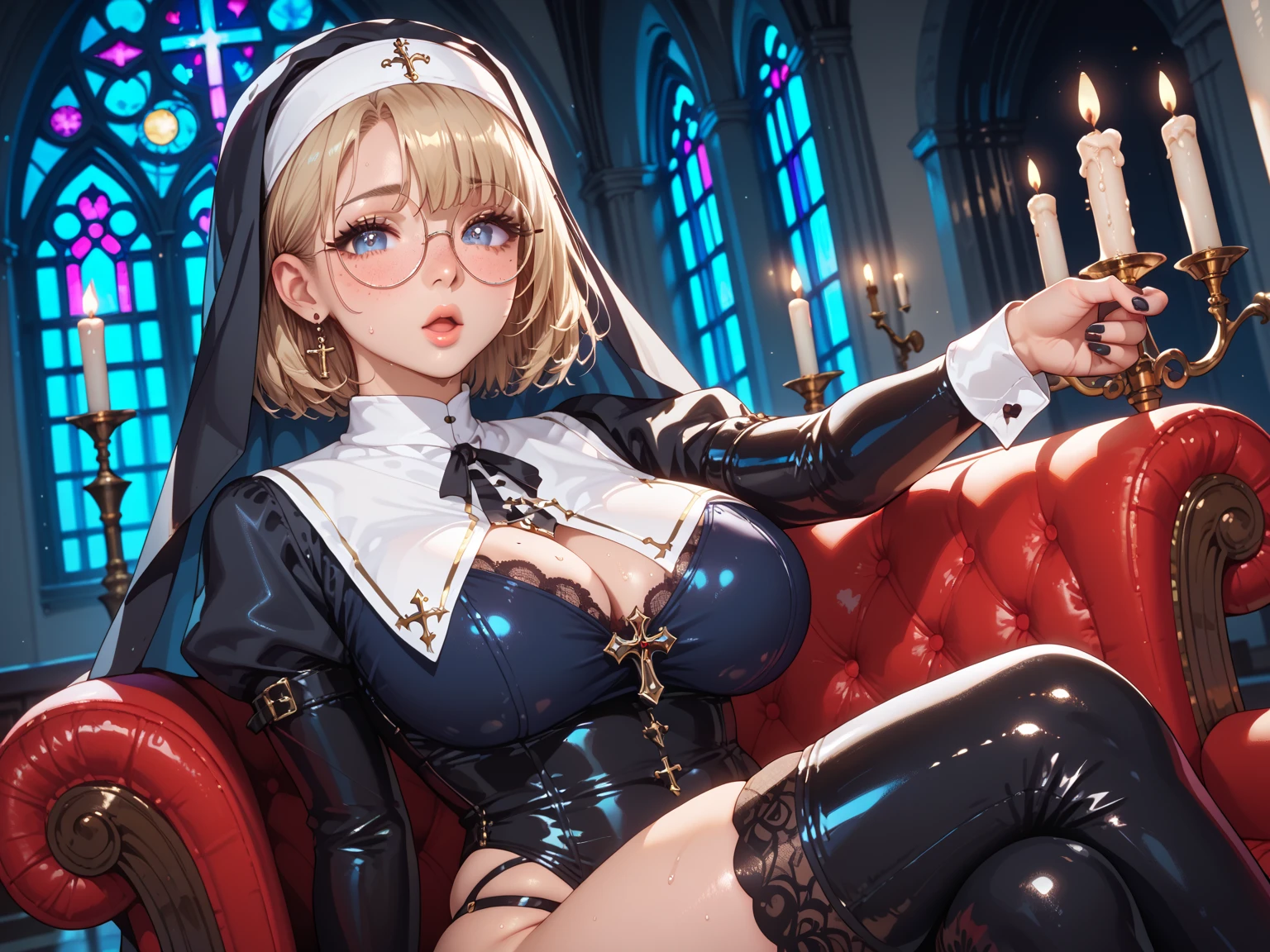 ((Лучшее качество)), ((шедевр)), (подробный), a man's gaze from above, a girl sits between his legs and cuts off his testicles