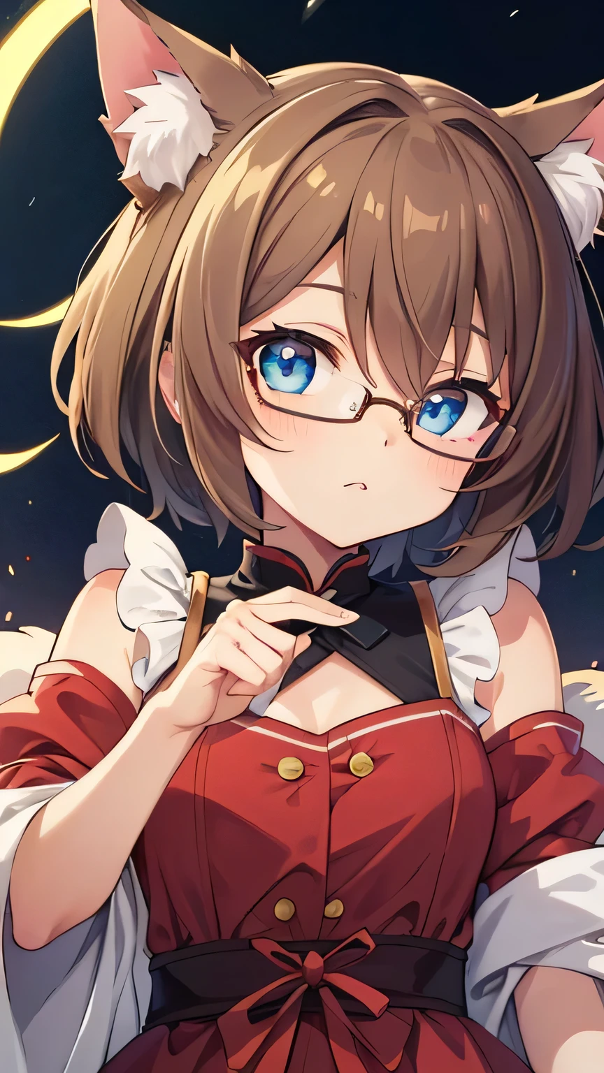{{{masterpiece}}}, (Highest Quality:1.5), (Ultra Detailed:1.5), {Illustrations}, {{very delicate and beautiful}}, (beautiful attention to detail in a dark suite:1.6), Absard Dress, high resolution, very detailed face, 16k, high resolution, Anime visual of a young woman in a red dress with glasses, very cute anime face, Anime Best Girl , (perfect hand in h, Perfect Anatomy), anime face, Kanade(Beastmaster), Kanade, cute face, cat girl, Cat ears, light brown hair, very short hair, bungs, side lock, big eyes, blue eyes,(high resolutionの目, beautiful eyes on my stomach, light in the eye), medium bust, big hips, carvicious, Cat's tail, in their 40s, shoulderless shirt, off shoulder shirt, clavicle, Short Sleeves, Puffed Sleeves, white dress, green shirt, brown belt, One Pouch, white skirt, Midi Skirt, long boots, brown boots, in their 40s, (claw pose:1.3), claw pose, smile, open your mouth, of, blush, staring at the viewer, outdoor, Mountain, strand, sea, Field, Medium Closeup Shot