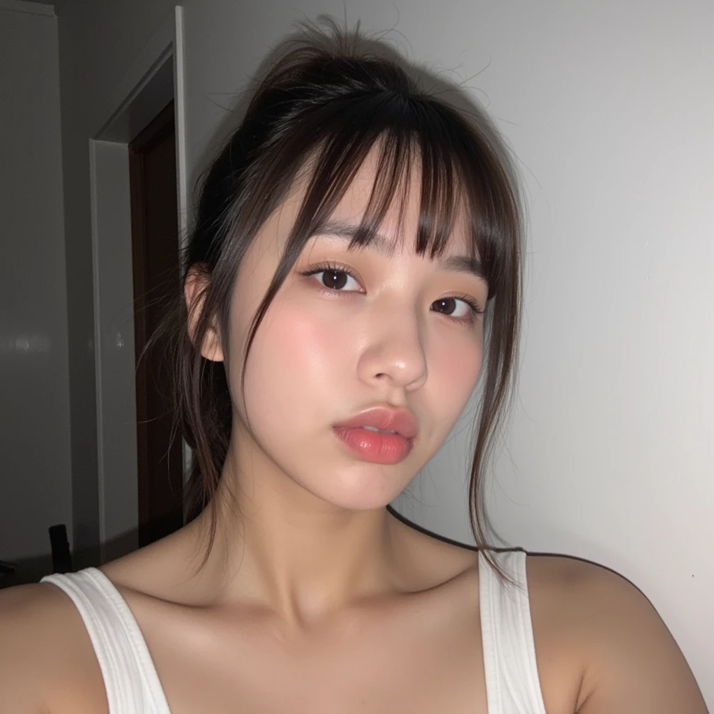 blonde woman with a messy bun in a pink dress, 18 years old, 19 years old, blonde hair and large eyes, lalisa manobal, face perfect ), 1 6 years old, 22 years old, 🤤 portrait of , no-makeup, she is about 2 0 years old, ela tem cerca de 20 anos