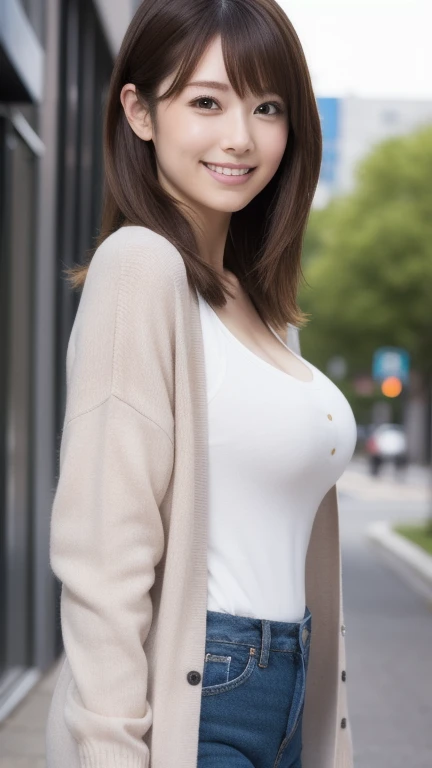 Female, 58 years old、(((Wrinkles on the face)))、Laugh、Colossal tits、MA jacket