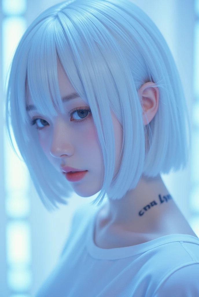 ((rooftop building: 1,3)), ((german_punk, alone, Medium shot, Rooftop walk in Harajuku, ((nighttime)), blur, neon light, Rainbow eyes, starry sky, silver hairเรืองแสง, White eyebrows, shiny hair, (silver hair), Earring, good, decorations, smooth dull, Busy-eyed, Background blur, blur, decorationsผม, stare, short hair, Portrait, Side Lock Take a break ((girlสวีเดน, white skin, white people)),((Women&#39;s work clothes:1.3)), Take a break (girl: 1. 1),(charm: 1. 3),(nighttime),(Model: 1.3)),Take a break ((earring, ring)), cowboy shoot,((Tall person)),((robot)),((look up)),((top view:1. 3)), from above, looking at camera,((event companion)),(not wearing clothes)) not wearing underwear))、hip、bottom、bend、((see pussy)), ((Spread your legs)), ((Small tits)), ((small breasts)), ((Flat chest))
