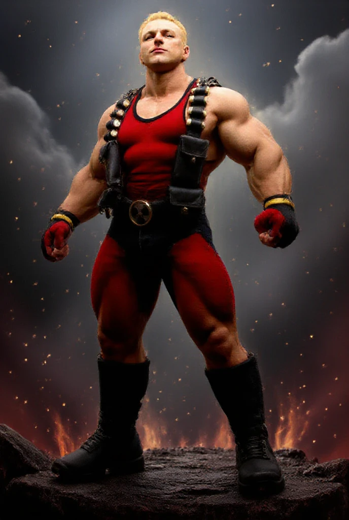 a 2d print of a strong boxer