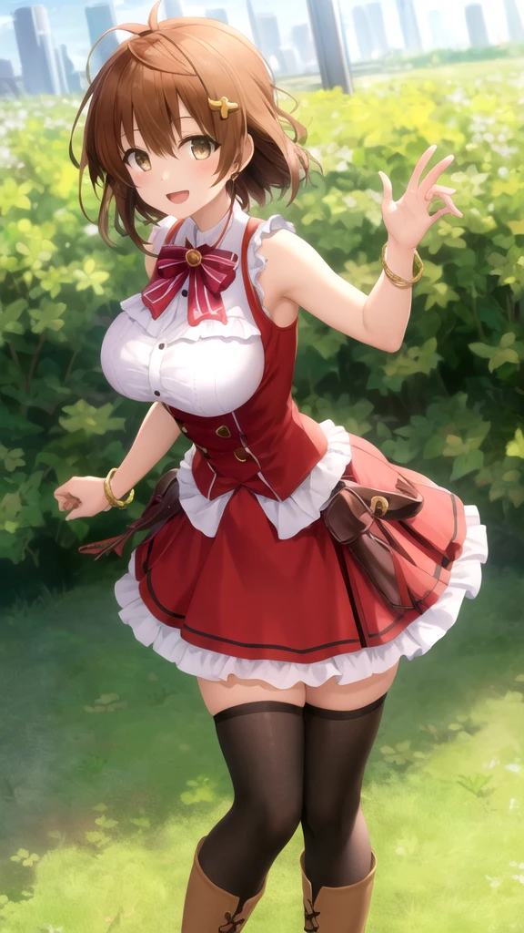 masterpiece, ((ultra detailed background, delicate pattern, intricate detail)), (highly detailed, fine details), best quality, beautiful lighting, ((medium breasts, slim girl)), NamiFinal, ((white shirt, red skirt)), garden , red flowers , night , full moon