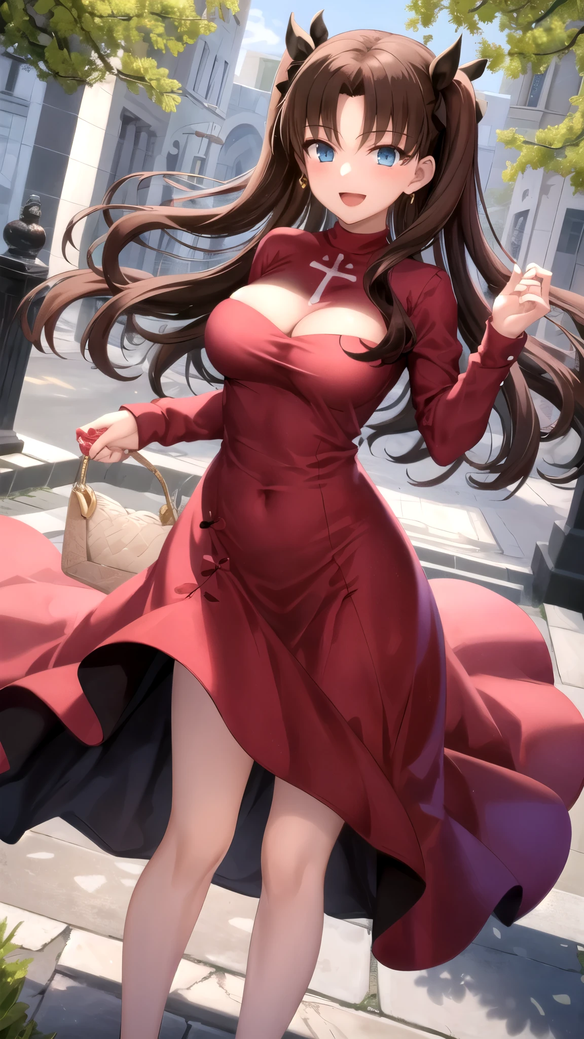 smile,large breasts,outdoors,street,walking,
1girl,twintails,brown hair,brown eyes,long hair,bangs,hair ornament,two side up,
collarbone,red dress,large breasts,pantyhose,long sleeves,,Exquisite visuals, high-definition,masterpiece,best quality,, 18yo,Young female,Beautiful Fingers,Beautiful long legs,Beautiful body,Beautiful Nose,Beautiful character design, perfect eyes, perfect face,expressive eyes,
official art,extremely detailed CG unity 8k wallpaper, perfect lighting,Colorful, Bright_Front_face_Lighting,shiny skin,
(masterpiece:1.0),(best_quality:1.0), ultra high res,4K,ultra-detailed,
photography, 8K, HDR, highres, absurdres:1.2, Kodak portra 400, film grain, blurry background, bokeh:1.2, lens flare, (vibrant_color:1.2), (beautiful_face:1.5),(narrow_waist), ,NSFW, big breasts,falling breasts,hanging breasts,breasts apart,beautiful , better cleavage,chest ultra focus,(presenting boobs),(presenting nipples), (semi nude),