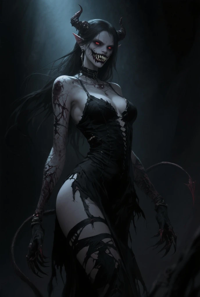 A Sorceress of Arad wearing a costume with feathers and feathers on her head, a woman vampire, beautiful zombie,Sexy and charming，heavy  makeups，Big chest， zombie in horror concept art, Vampire girl, zombified, Unforgettable beautiful zombies, beautiful female vampire, Female vampire warrior, dark demonic dancer, sinister pose, Bloody + concept-art, horror fantasy art, Vampire, scary pose, creepy pose, a woman vampire