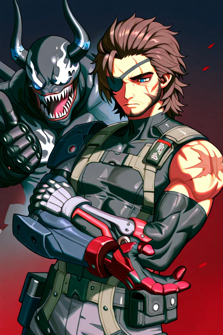 《the original god》Arataki Kazuto , male people, chest muscle, Sexy , Venom symbiote for your body, Black mucus of the body , into venom, venomize,Black bodysuit,(Cloak),Red cape,Abs,(Adult male)((Venom possession,venom symbiote)),over-Tortoise Man,Battle damage,((Masterpiece)), ((Best quality)), Ultra detailed,((illustration)), Dynamic Angle, Detailed light, (Delicate eyes), Floating, 1boy, Male focus, Head, Clothing, Yellow eyes, necklace, tattoo, (Forehead:0.8), (ahoge:0.8), jewelry, brunette color hair,apathy,Ray, chest muscle, Sexy , Venom symbiote for your body, Black mucus of the body , (into venom), Venom,frontage,Bust photo,White tight-fitting top,spiderman outfit,style of anime4 K, 4K anime wallpaper, Badass anime 8 K, 4 k comic wallpaper, young anime man, Anime boys, Anime wallpapers 4 k, Anime wallpaper 4K, High quality anime art style, Anime moe art style, Anime art wallpaper 8 K, Anime art wallpaper 4 K, RGB lighting,