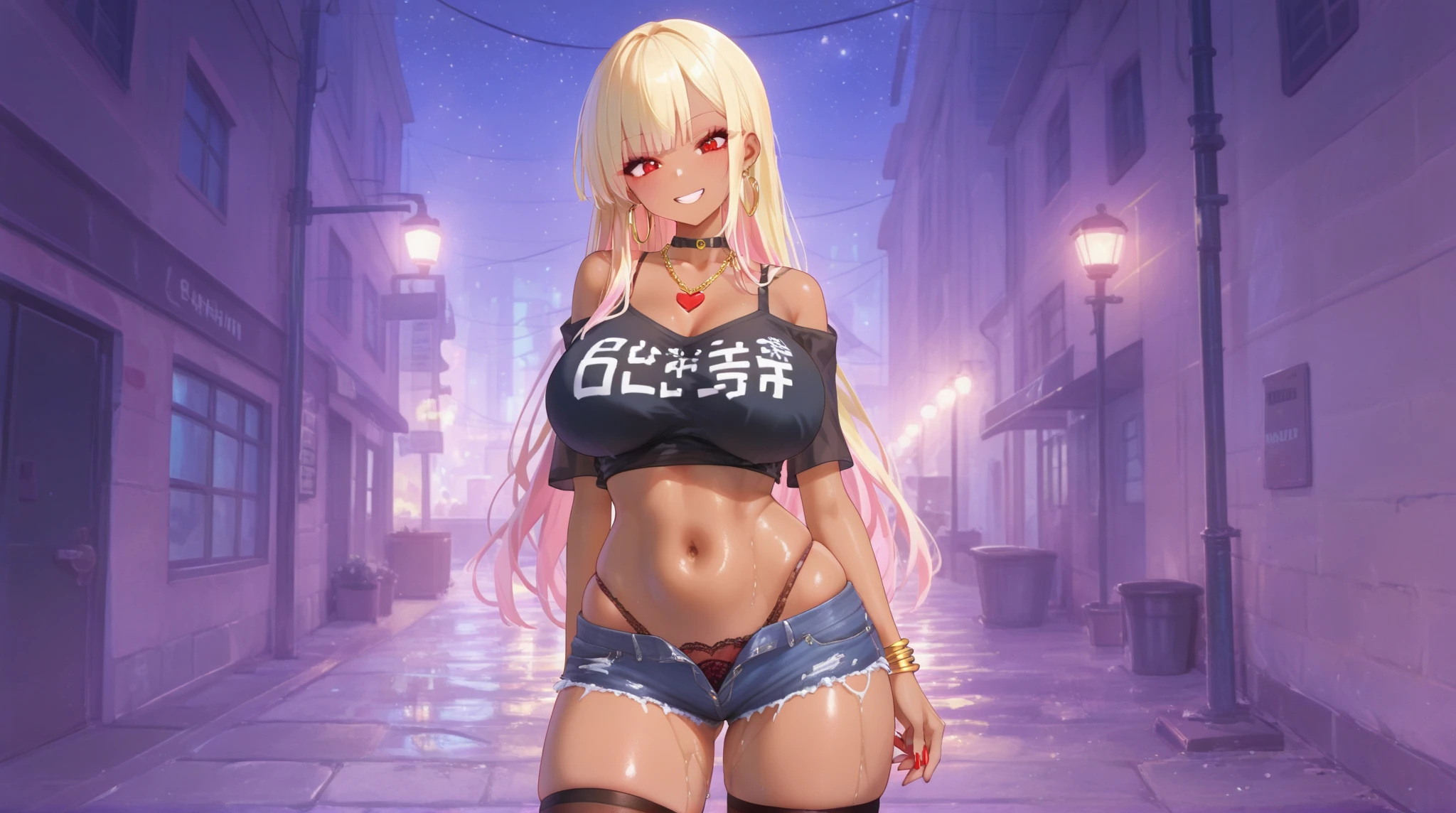 score_9, score_8_up, score_7_up, source_anime, solo, 1girl, enoshima junko, grin, looking towards viewer, standing, twintails, bear hair ornament, v-shaped eyebrows, choker, collarbone, cleavage, Nude, BIG TITS, BIG ASS, COMICALLY BIG TITS, COMICALLY BIG ASS, NUDE, NO CLOTHES, SQUATING, TWERKING, SHAKING ASS, BARE ASS, BARE TITS, BARE BREAST, hands in the air, Pink Panties, Tight Pink Crop Top, Spaghetti Straps, Pink booty shorts, over the top pink blush, over the top pink eyeliner, over the top pink eyeshadow, Crowded Street, Black Lifes Matter Protest, Black Thugs, Black Men, Muscular Black Men, Black Men, Black People in background, Muscular black men, HUGE ASS, Unrealistic Ass, unrealistic tits, **Over the top make up**, **Extreme Make Up**, Trashy Make up, golden hoop ear rings, Extreme make up blush, ***Multiple Black men***, Tongue out, Middle Finger, Niggers, ****TRASHY BIMBO****