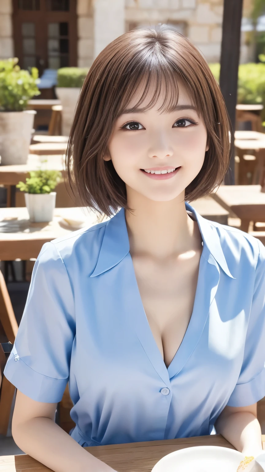 (highest quality、table top、8k、best image quality、Award-winning work)、One cute high school girl、alone、perfect beautiful composition、(Uniform shirt with full chest opening:1.1)、(unbutton your shirt、fully exposes small naked breasts:1.5)、(very short hair:1.1)、slender body、(A shy smile looks at me:1.1)、(strongly blurred park background:1.1)、natural makeup、Ultra high definition beauty face、ultra high definition hair、Super high-definition sparkling eyes、(Pure white skin that shines with ultra-high resolution:1.1)、Super high resolution glossy lips、accurate anatomy、ultra high definition hair、(very bright:1.1)
