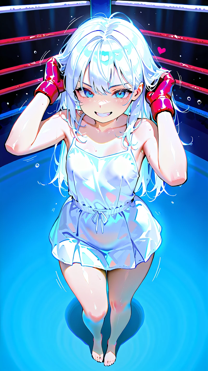 (((masterpiece))),(((best quality))),(ultra-detailed,high resolution:1.2),(illustration),((an extremely delicate and beautiful)),(detailed background), POV, ((((handjob)))), ((((ejaculation, projectile cum)))), veiny penis,(((wrestling ring)))), ((1petit girl)and(1fat man)), hetero, ((((1petit girl,short stature)))), (slender body:1.4), (long hair,pony tail),drill hair,grey hair, grey eyes, ((((flat chest)))), hair ween eyes, eyewear on head, covered navel, collarbone, pale skin,shiny skin,((She wears competition swimsuit)), (seductive grin smug), (cum on clothes,cum on body,excessive cum:1.4),cum fackkake,cum on hair,cum in pussy, clothing aside, clothed, (1fat man,tall stature:1.4),large penis, he looks ahegao, text,