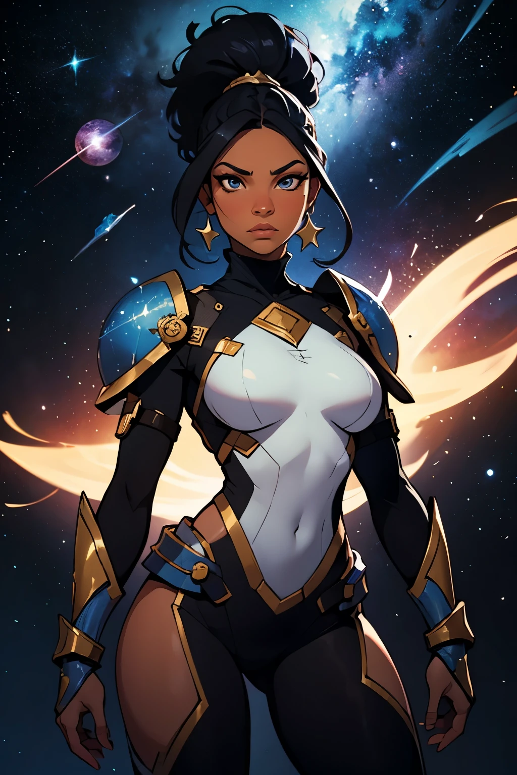 ((NSFW, uma mulher com cabelos longo, pele azul)), pele azul, futurista, corpo inteiro, astronauta menina, anime space, Epic science fiction character art, Epic Sci-Fi Character Art, arte conceitual digital detalhada, Artstation Trend, Trend at Artstation headquarters, Sci - science fiction character, ((nsfw garota de pele azul))