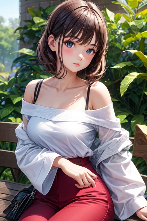 ((Masterpiece)), (Anime:1.5), ((best quality)), (RAW photo:1.2), (High Definition:1.3), (Professional Photography:1.2), (glowing light), 1girl, (()), 8K, Glossy skin, cinematic lighting, 1girl, wide-shot, (White front-knotted shirt:1.3), cleavage, exposed neck, no bra, (open-necked shirt), (Cute innocent teenage girllendar body, small breast, glossy medium hair, (short braided hair), (Wearing tutu skirt), evil smile, beautiful collarbones, (exposed stomach), cat ears, pale brown hair, innocent posing, (the heavenly sanctuary), Beautiful and clear waterside, Hair that flutters in the wind